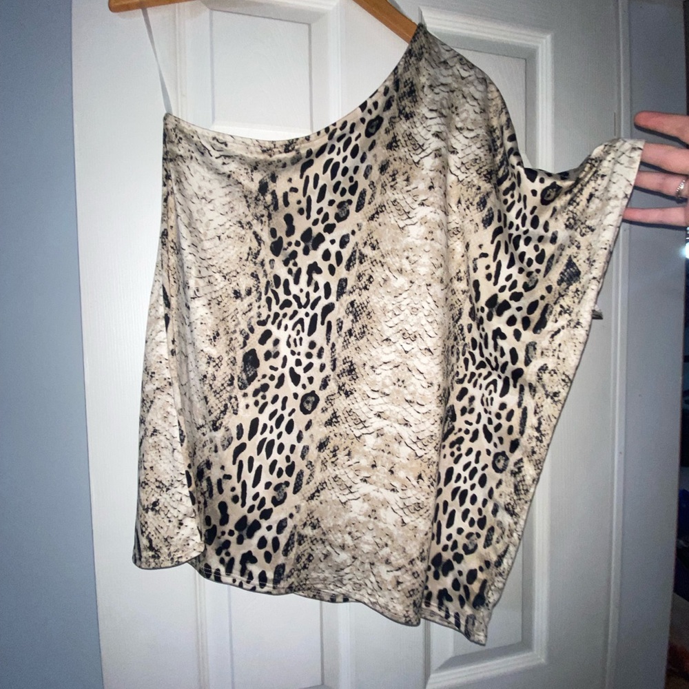 Medium snake skin one shoulder